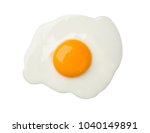 Fried egg isolated on white background on top view  food cooking photo object design