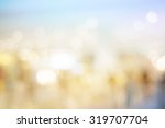 Blurred bokeh light in hall shopping mall colorful defocus art abstract background