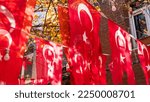 Small photo of Turkish flag. Celebrating Turkish National holidays. April 23 National Sovereignty and Children's Day or 23 Nisan. May 19 Ataturk Commemoration, Youth and Sports Day or 19 Mayis. August 30 Victory Day