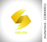 3d yellow ribbon letter s logo... | Shutterstock .eps vector #2138430011