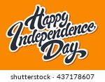 happy independence day hand... | Shutterstock .eps vector #437178607