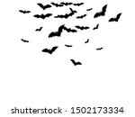 funny black bats group isolated ... | Shutterstock .eps vector #1502173334