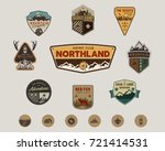 travel badges collection. scout ... | Shutterstock .eps vector #721414531