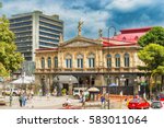 Small photo of San Jose, Costa Rica - November 10, 2016: National Theatre of Costa Rica. It opened to the public in1897. Building is considered finest historic building in capital, and includes lavish furnishings.