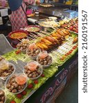 Small photo of Pahang, Malaysia - April 6, 2019 : People selling food during Thai Festival at Bentong, Pahang