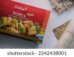 Small photo of Kelantan, Malaysia - November 18, 2022 : One of Tisha's frozen products is Vegetable Spring Roll (in malay Popia Sayur).