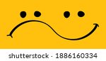 happy and sad face. smile and... | Shutterstock .eps vector #1886160334