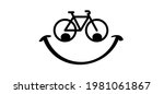 happy face. world bicycle day... | Shutterstock .eps vector #1981061867