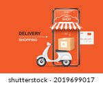 scooters or motorcycles for... | Shutterstock .eps vector #2019699017