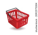 Red Shopping Basket Isolated On ...