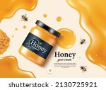 honey jar was placed on the... | Shutterstock .eps vector #2130725921