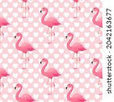 Cute Flamingo Seamless Pattern...