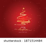 christmas tree with red... | Shutterstock .eps vector #1871514484