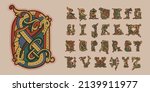 medieval initials alphabet made ... | Shutterstock .eps vector #2139911977