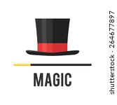 Top Hat Magician With A Cane.