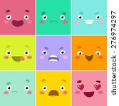 cartoon faces. set of different ... | Shutterstock .eps vector #276974297