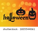 set of pumpkin halloween banner ... | Shutterstock .eps vector #1835544061