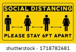 social distancing please stay... | Shutterstock . vector #1718782681