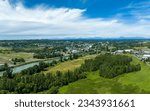 Ferndale Washington City Overview Beautiful Summer Day Sunny Clouds