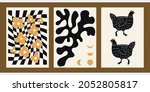 set of three abstract... | Shutterstock .eps vector #2052805817