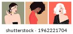 set of portraits of women of... | Shutterstock .eps vector #1962221704