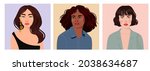 set of portraits of women of... | Shutterstock .eps vector #2038634687
