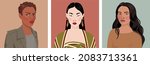 set of portraits of women of... | Shutterstock .eps vector #2083713361