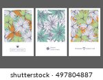 set of invitation cards with... | Shutterstock .eps vector #497804887