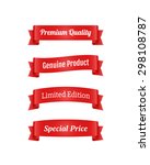 set of red ribbon banners for... | Shutterstock .eps vector #298108787