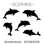 Set Of Dolphin Silhouettes....