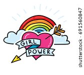 Girl Power Sticker Pin With...