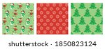 set of christmas seamless... | Shutterstock .eps vector #1850823124