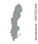 sweden blank map silhouette.... | Shutterstock .eps vector #1907321344