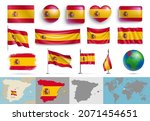 Spain Flags Of Various Shapes...