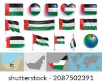 united arab emirates flags and... | Shutterstock .eps vector #2087502391