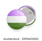 genderqueer pride flag round... | Shutterstock .eps vector #2094654301