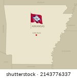 map of arkansas us state with... | Shutterstock .eps vector #2143776337