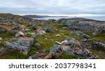 Amazing Nunavut: tundra landscape with sky and clouds