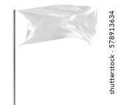 white flag on flagpole flying... | Shutterstock . vector #578913634