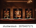 Small photo of MOSCOW, RUSSIA - November 1 2021: Advertising of Rolex watches in the window of a watch store in GUM. Rolex is a worldwide luxury watch brand relying on 4,000 watchmakers in over 100 countries.