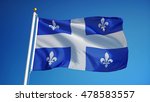 Quebec Flag Waving Against...