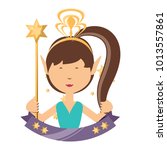cartoon fairy girl icon | Shutterstock .eps vector #1013557861