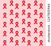 red ribbons hiv fight pattern | Shutterstock .eps vector #1247835964