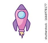 space rocket icon over white... | Shutterstock .eps vector #1666978177