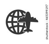 global airplane silhouette... | Shutterstock .eps vector #465399197