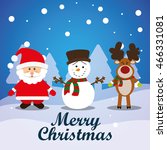 merry christmas card and icons... | Shutterstock .eps vector #466331081