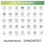 Allergen ingredients vector icons. Product free allergen ingredient symbols