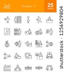 humans line icons | Shutterstock .eps vector #1256929804