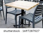 A Chair Stands In A Cafe On The ...