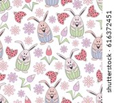 vector floral seamless pattern... | Shutterstock .eps vector #616372451